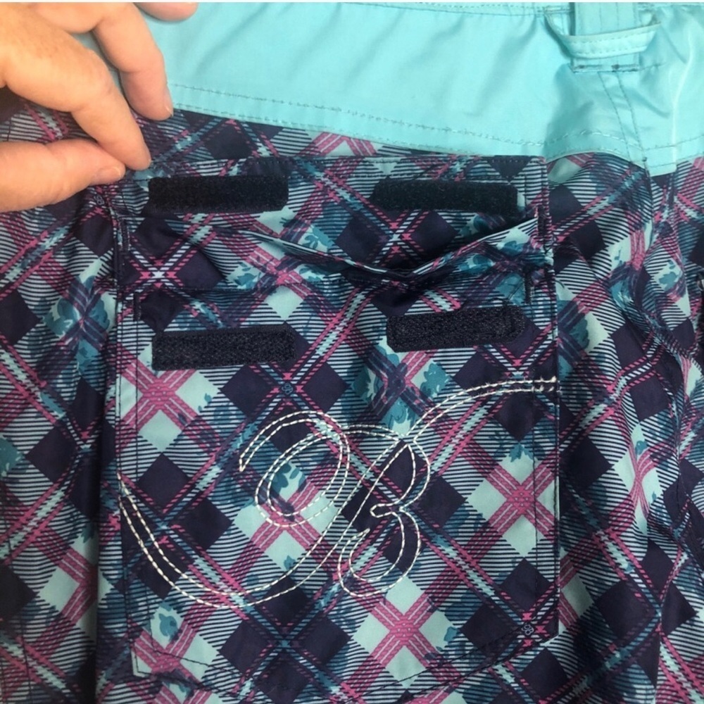Betty Rides Aqua plaid winter snowboard ski pants size small - Picture 6 of 13